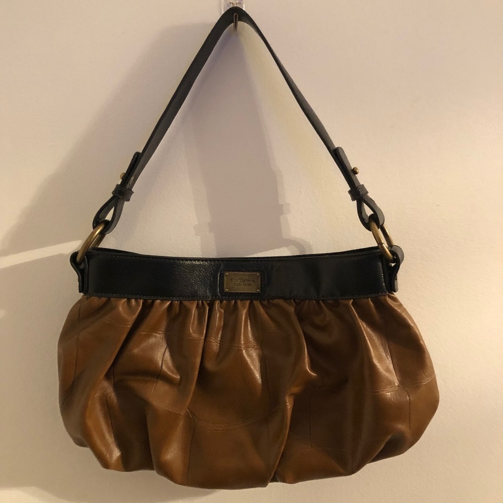 Simply Vera Wang brown and black leather bag